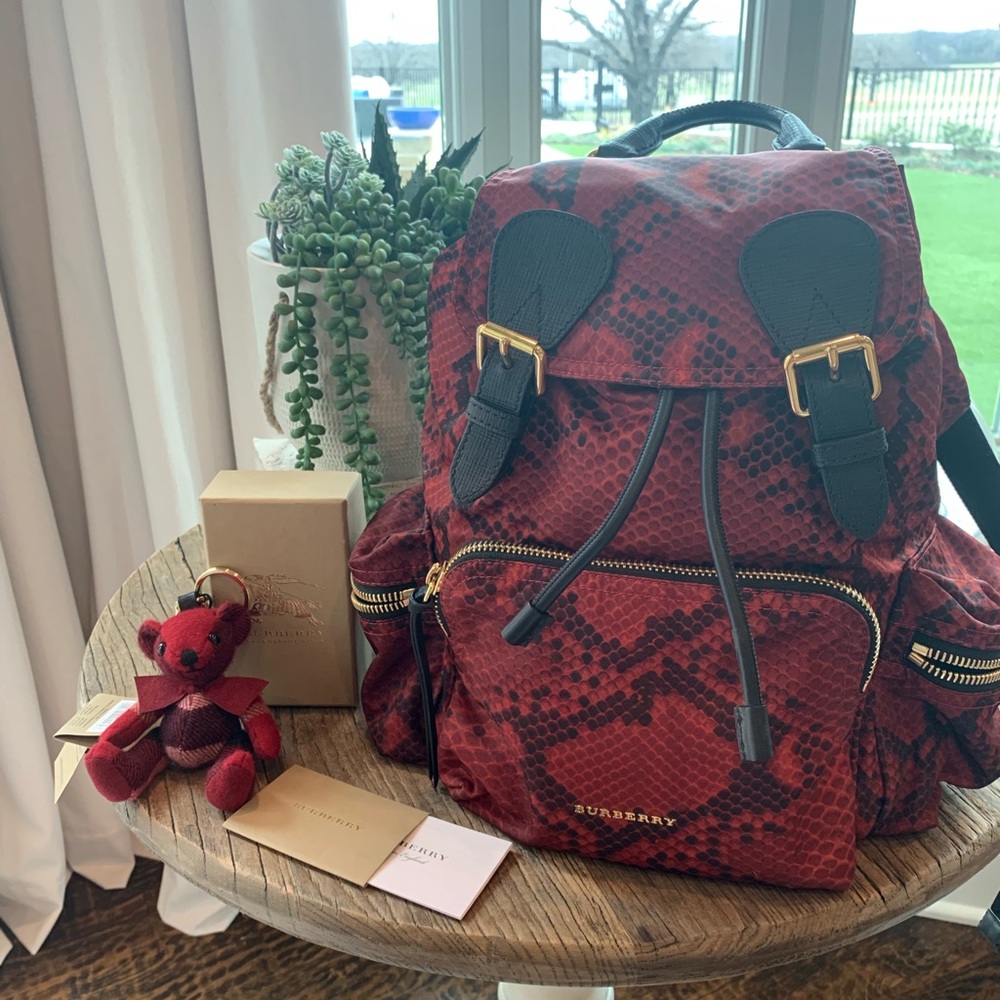 Burberry Rucksack- Red Snakeskin Pattern